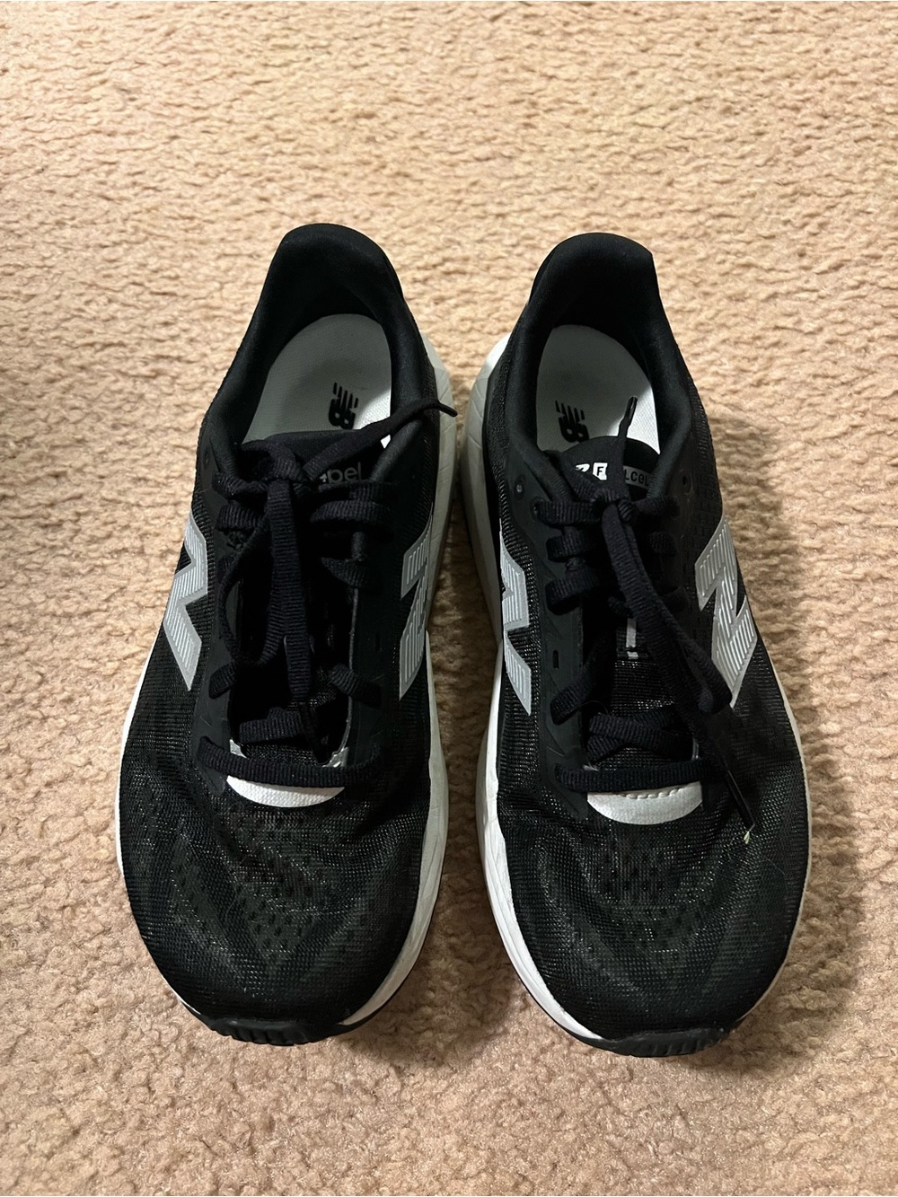New Balance Black and White Men's Athletic Running Shoes
